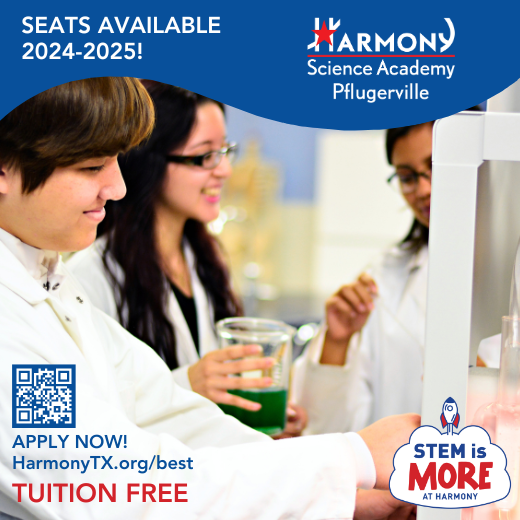 Harmony Public Schools-Pflugerville is a tuition-free public charter school serving Grades 6-12