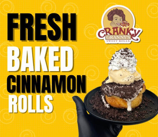 Cranky Granny’s brings family and friends together over a variety of fresh baked cinnamon rolls.